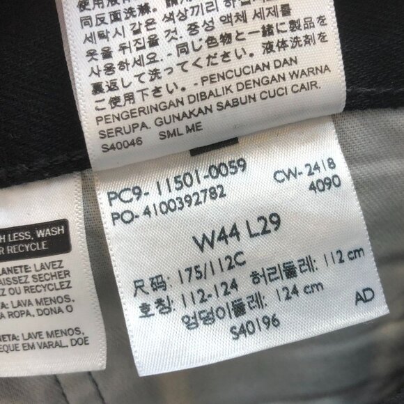 Levi's Men's Jeans Size 44x29 501 Straight Leg Relaxed Classic Casual Black Deni - Picture 6 of 12